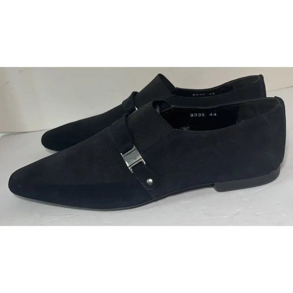 Baldinini Dark Blue Suede Silver Buckle Men’s Loafer US Size 11 Italy